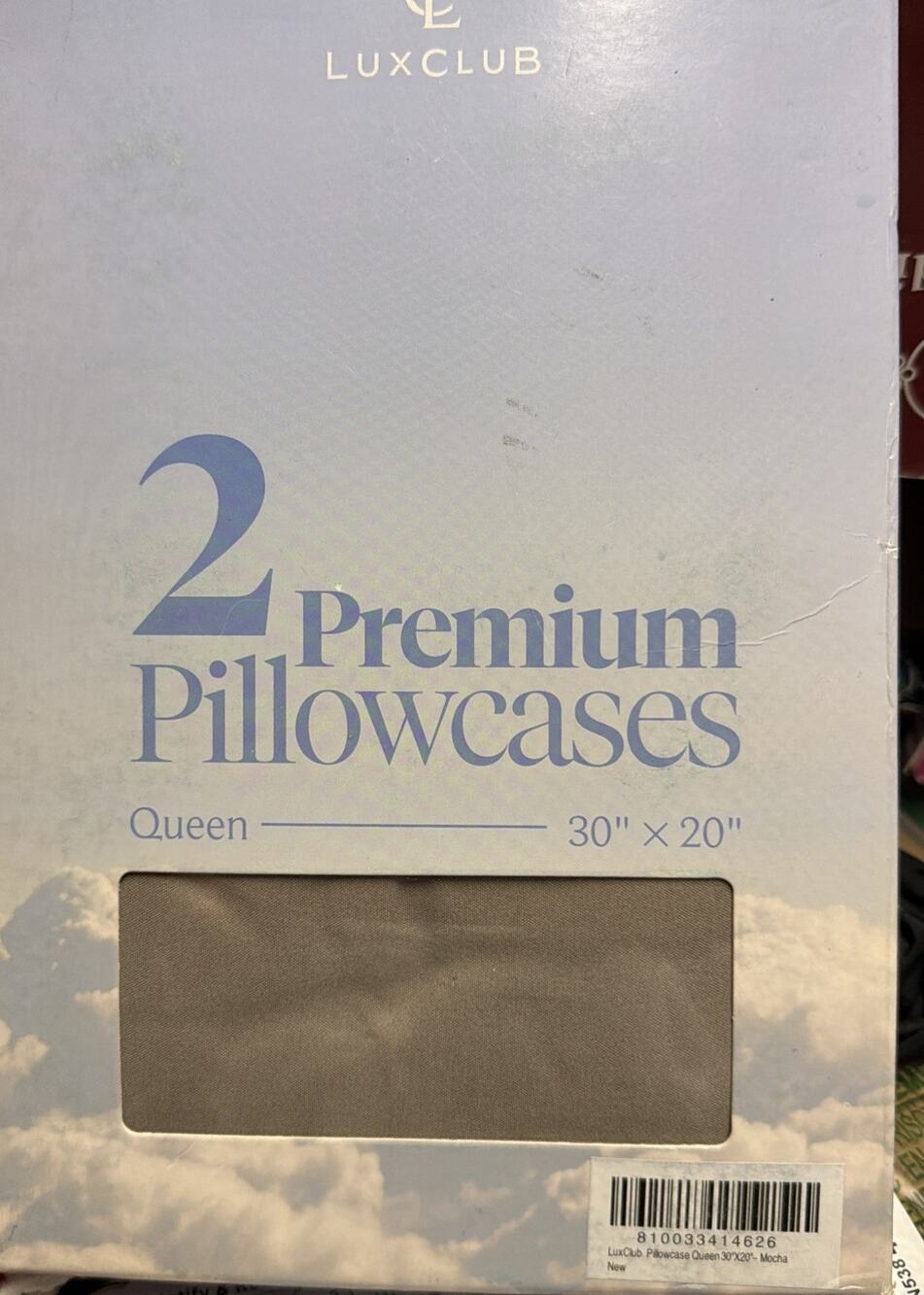 Lux Club 2 Premium Pillowcases Mocha Queen